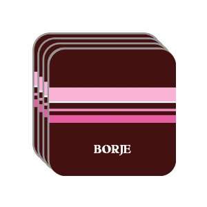 Personal Name Gift   BORJE Set of 4 Mini Mousepad Coasters (pink 