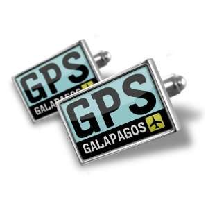 Cufflinks Airport code GPS / Galapagos country Ecuador   Hand Made 