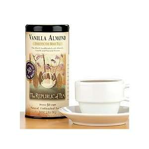 Republic of Tea Vanilla Almond Black Tea, 50 Count Tin
