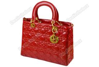   Womens Tote Sweet PU Leather Handbag Shoulder Bag Purse Black Red