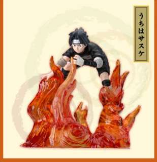 Anime Naruto Mini Real Scene Statue Sasuke Fireball  