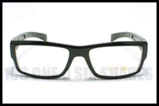 OPTICAL Eyeglass Clear Lens Nerd Geek Frame BLACK  