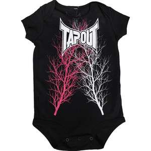 TAPOUT MMA BLACK BRANCH OUT INFANT NEW BORN BODY SUIT ONESIZE T SHIRT 
