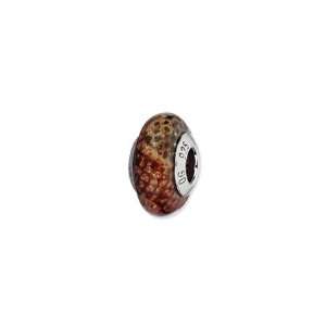   Reflections Lt Brown Python Glitter Overlay Glass Charm Jewelry