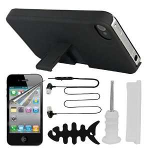  Skque Black Rubberized Case with Stand + White Anti Dust Dock 