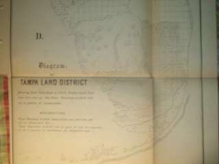 1855 TAMPA MIAMI PALM BEACH FLORIDA ANTIQUE MAP SuperbN  