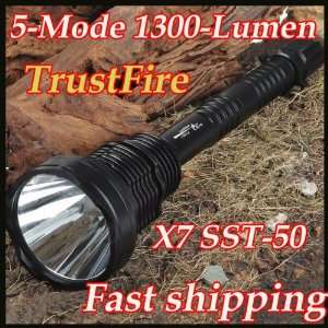 TrustFire X7 SST 50 5 Mode 1300 Lumen Memory White LED Flashlight with 