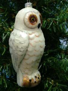 New Midwest Glass White Snow Artic Owl Bird Night Christmas Tree 