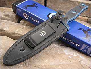 Colt Boot Dagger Knife Black & Blue G 10 Double Edge Blade Brand NEW 