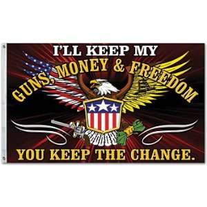  Ill Keep My Guns, Money and Freedom Outdoor Flag Patio 