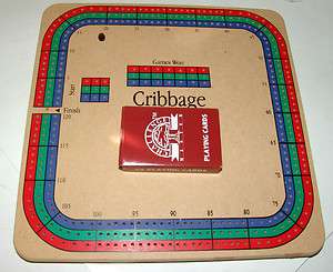Lot of 2 Vintage Wooden Cribbage Board Games with 54 card deck  