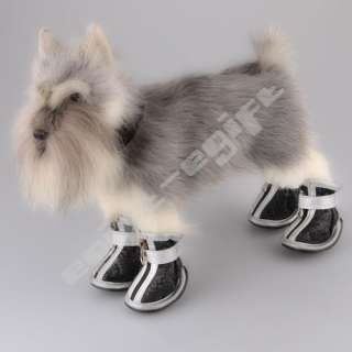 4X Size S Small Black Pet Dog Puppy Fashion Boots Booties Shoes  