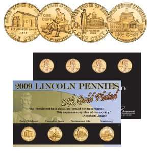  2009 24kt Gold Plated Lincoln Pennies 