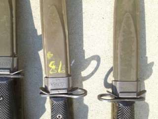 M7 BOC BAYONET KNIFE W/ M8A1 PWH VIZ SCABBARD GENUINE VIETNAM ERA 