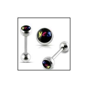  YES Logo Tongue Ring Body Jewelry Jewelry