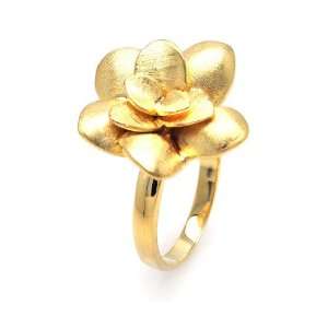  Sterling Silver Gold Plated Rose Ring Size 5 Jewelry