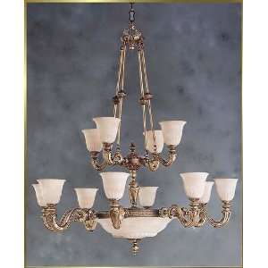 Neoclassical Chandelier, CL 1600, 16 lights, Antique Brass, 49 wide X 