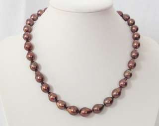 IRRESISTIBLE CHOCOLATE TAHITIAN CULTURED PEARL NECKLACE   14K GOLD 