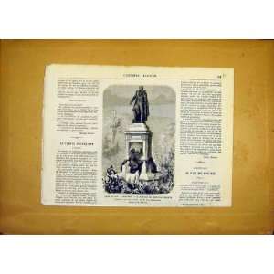  Monument Marechal Massena Nice French Print 1868