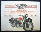 DUNELT V1 + V2 MOTORCYCLE SPECIALS SALES SHEET C 1932.