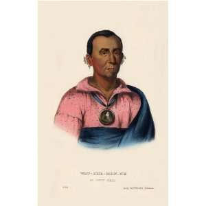  WAT CHE MON NE, an loway Chief McKenney Hall Indian Print 