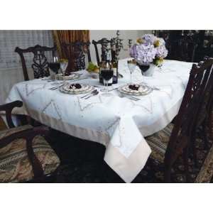   Design Tablecloth in White Size 70 W x 88 D