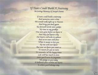 Personalized memorial IN MEMORY OF EULOGY SYMPATHY POEM  