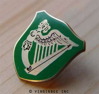 IRISH GREEN FLAG IRELAND HARP WINGED MAIDEN ERIN GO BRAGH LAPEL PIN 