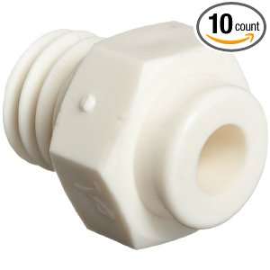   Bondable 10 32 UNF Thread with 1/4 Hex, White ABS (Pack of 10