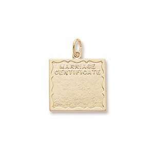 Marriage Certificate Charm in Yellow Gold