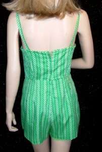 VINTAGE 70s GREEN GABAR ROMPER SWIMSUIT & OVERSHIRT 8  