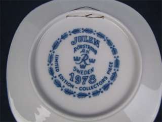 Rorstrand Sweden 1978 Christmas Collectors Plate In Box  
