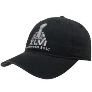  Reebok Super Bowl XLVI Basic Logo Adjustable Hat   Black 