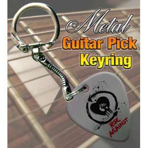 Rise Against Metal Guitar Pick Keyring Musical 