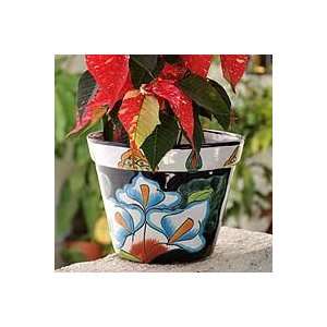  NOVICA Ceramic flower pot, Calla Lilies