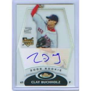  Clay Buchholz Rookie Autograph 2008 Topps Finest Card #160 