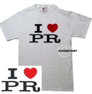 Love PR T Shirt Heart Puerto Rico White Womens L  