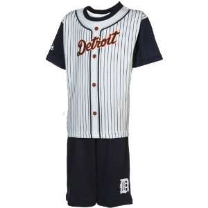  Majestic Detroit Tigers Toddler Navy Blue Pinstripe 2 Piece Uniform 