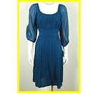 NEW SUZY CHIN Coastal Blue SILK Dress 8 NWT 5216 $168