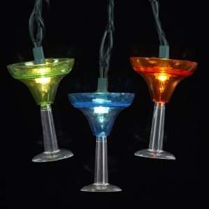  Set of 10 Happy Hour Margarita Glasses Christmas Lights 