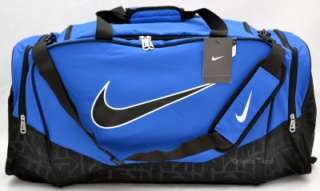 New Nike Brasilia 5 Blue Large Duffle Bag Gym Tote Travel Duffel Grip 