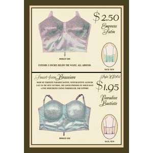  Vintage Art Empress Satin and Paradise Batiste Brassieres 