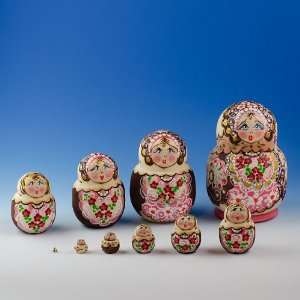  10 pcs/ 5 Pyrography Russian Nesting Dolls, Matryoshka 