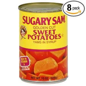 Sugary Sam Sweet Potatoes Cut, 15 Ounce (Pack of 8)  
