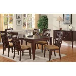  Wooden Dining Table and 6 High Back Fabric Seat Chairs in 