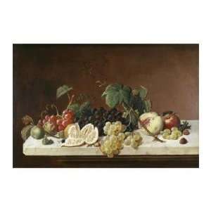  Severin Roesen   Still Life With Fruit Giclee