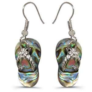 Abalone Shell Pearl   Slipper Inspired Design Earrings