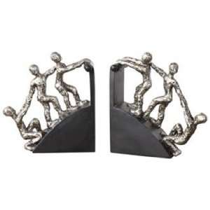   Set of 2 Uttermost Helping Hand Nickel Metal Bookends