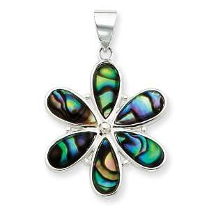    Sterling Silver Flower Abalone Pendant Vishal Jewelry Jewelry
