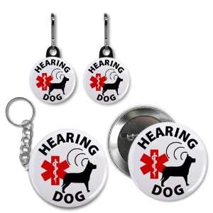 HEARING DOG Medical Alert Button Key Chain Zipper Charms 